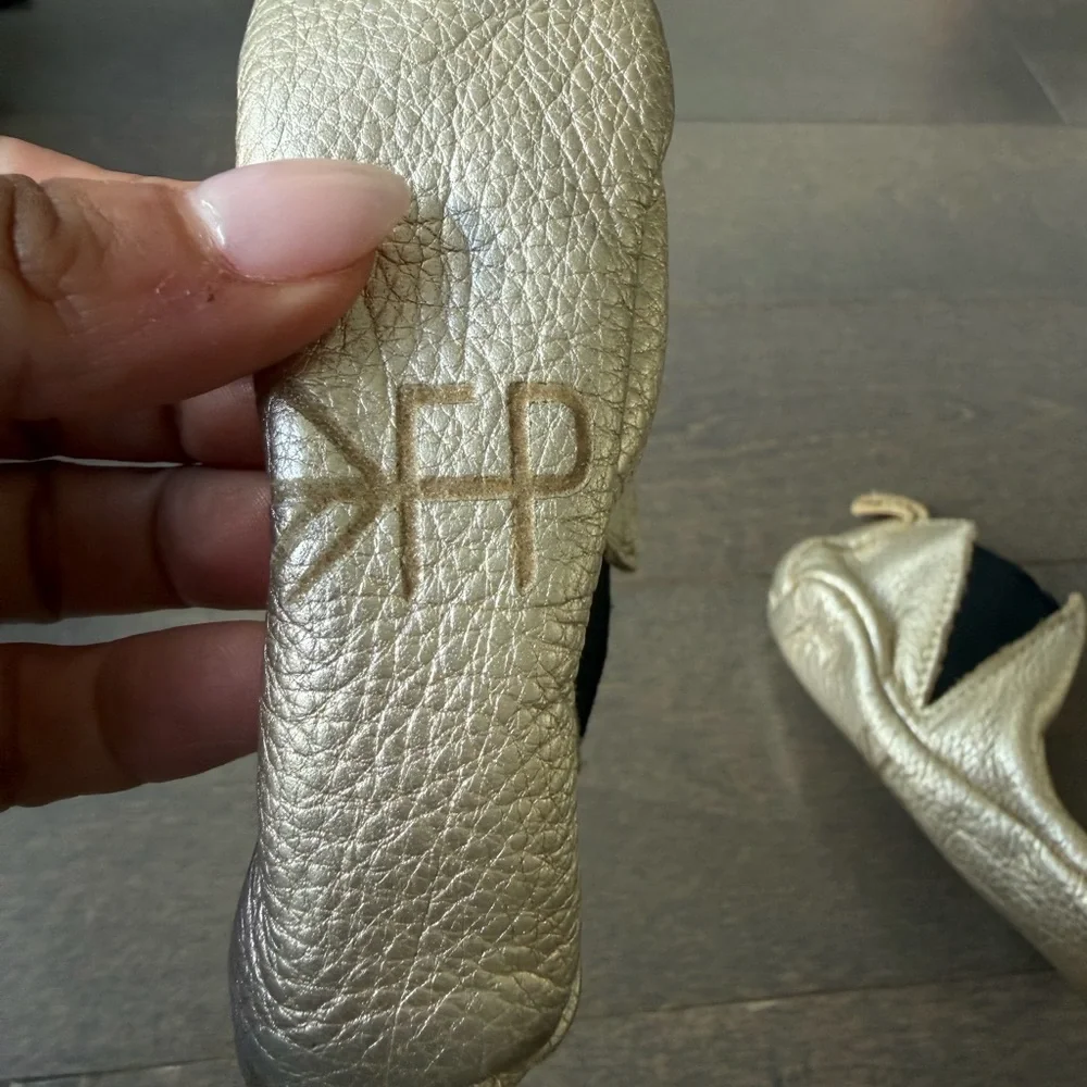 Freshly Picked Metallic Gold Baby Moccasins